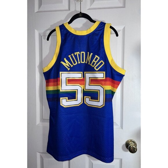 NWT Mitchell & Ness DENVER NUGGETS Dikembe Mutombo 91-92  Swingman Jersey - Picture 6 of 13